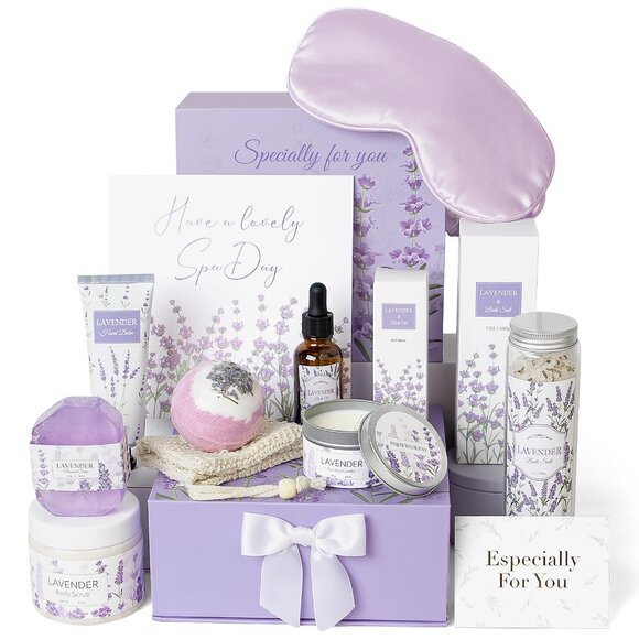Lavender Spa Gifts Set 11 Pcs Bath Gift Set for Women Relaxing Spa Gifts Home